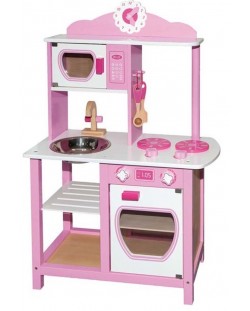Дървена детска кухня Andreu toys - Rosa, розова