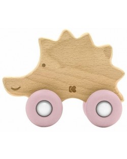 Дървена играчка с чесалка KikkaBoo - Hedgehog, Pink