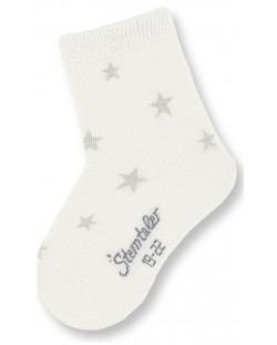 Детски чорапи Sterntaler - На звездички, 15/16 размер, 4-6 месеца, бели