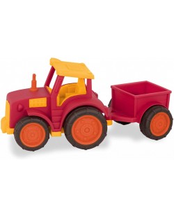 Детска играчка Battat - Трактор с ремарке, червен