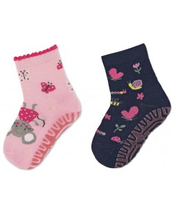 Детски чорапи със силиконова подметка Sterntaler - Мишле, 21/22, 18-24 месеца, 2 чифта