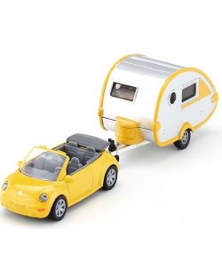 Детска ирачка Siku - Кабрио VW Beetle с каравана