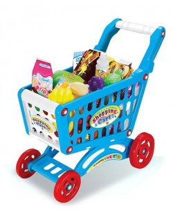 Детска количка за пазаруване Ocie - С 56 продукта, синя