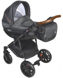 Детска количка Dorjan Basic Comfort Vip 2 в 1, тъмно сива