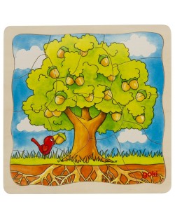 Детски многослоен пъзел Goki - Дърво