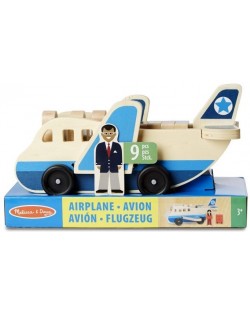Детска дървена играчка Melissa & Doug - Самолетче с пътници