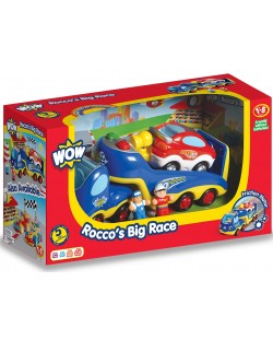 Детска играчка WOW Toys - Камионче с кола, състезателят Роко