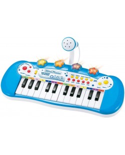 Детска йоника с микрофон My Piano, 24 клавиша, синя