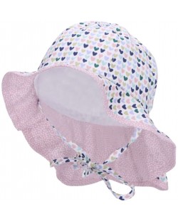 Детска шапка с UV 50+ защита Sterntaler - С цветни сърца, 47 cm, 9-12 месеца