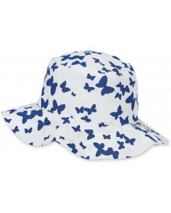 Детска лятна шапка с UV 30+ защита Sterntaler - Пеперуди, 51 cm, 18-24 месеца, бяла