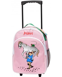 Детска раница на колела Pippi - Пипи и любимия кон, розова