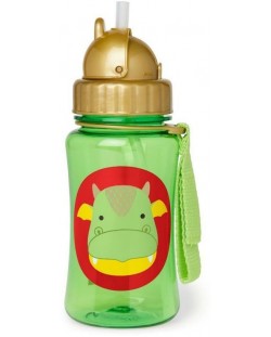 Детска бутилка със сламка Skip Hop Zoo - Драконче, 350 ml