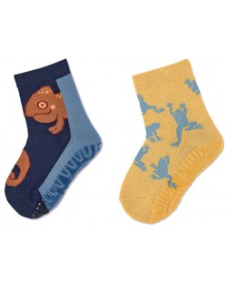 Детски чорапи със силиконова подметка Sterntaler - С хамелеон, 25/26 размер, 3-4 години, 2 чифта