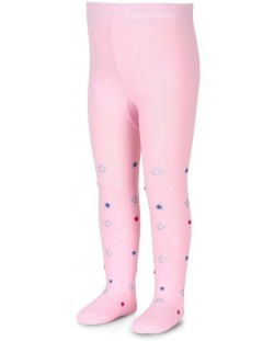 Детски памучен чорапогащник Sterntaler - Със звездички,  86 cm, 18-24 месеца, розов