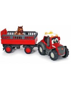 Детска играчка Simba ABC - Трактор с ремарке и конче, със звук и светлина