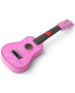 Детска дървена китара Bigjigs, розова