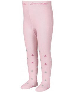 Детски чорапогащник Sterntaler - Розов, с триъгълници, 68 cm, 4-6 месеца