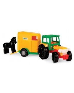 Детска играчка Wader - Трактор, с ремарке и конче