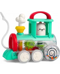 Детска играчка Hola Toys - За бутане и дърпане, Веселото локомотивче