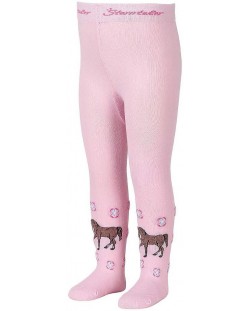 Детски памучен чорапогащник Sterntaler - Пони, 86 cm, 18-24 месеца, розов