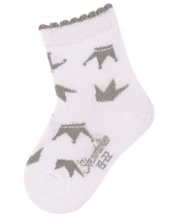 Детски чорапи Sterntaler - С коронки, 27/30 размер, 5-6 години, бели