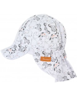 Детска шапка с платка с UV 50+ защита Sterntaler - С животни, 43 cm, 5-6 месеца