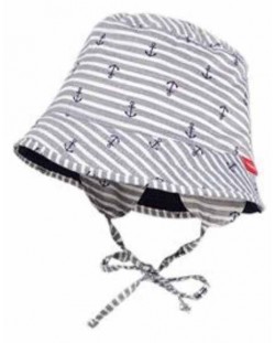 Детска лятна шапка Maximo - Сива, котвички, 47 cm