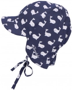 Детска лятна шапка с козирка и UV 50+ защита Sterntaler - С китове, 49 cm, 12-18 месеца