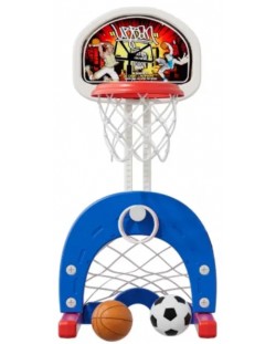Детски баскетболен кош с футболна врата Sonne - Ninjas