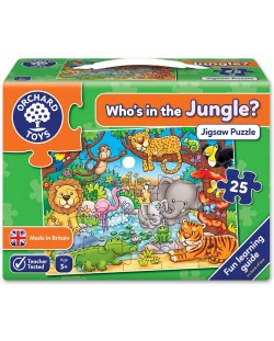 Детски пъзел Orchard Toys - Кой живее в джунглата, 25 части
