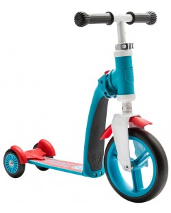 Детска тротинетка 2 в 1 Scoot & Ride - Highwaybaby+, синьо-червена