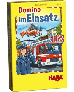 Детско домино Haba - Полиция, бърза помощ и пожарна в действие