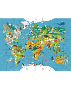Детски пъзел Haba - Kарта на света, 100 части