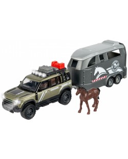 Детска играчка Majorette - Превозвач на коне Land Rover