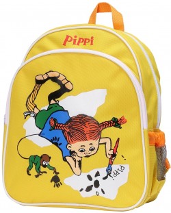 Детска раница Pippi - Пипи Дългото чорапче рисува, жълта