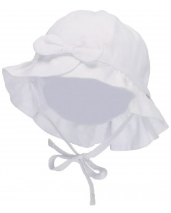 Детска шапка с UV 50+ защита Sterntaler - С панделка,  51 cm, 18-24 месеца, бяла