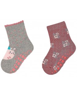 Детски чорапи с бутончета Sterntaler - С охлюв, 2 чифта, 21/22, 18-24 месеца
