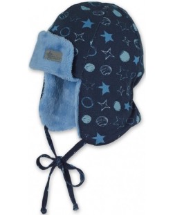 Детска шапка ушанка Sterntaler - 41 cm, 4-5 месеца, синя