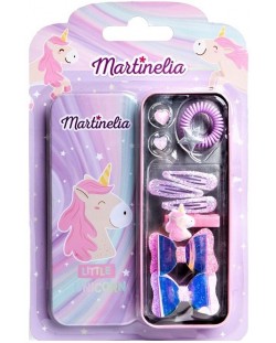Детски комплект аксесоари за коса Martinelia - Little Unicorn, 10 части