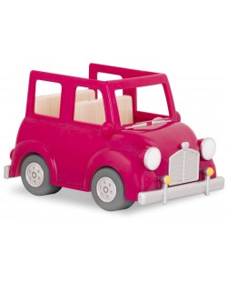 Детска играчка Battat Li'l Woodzeez - Кола, розова, с куфарче