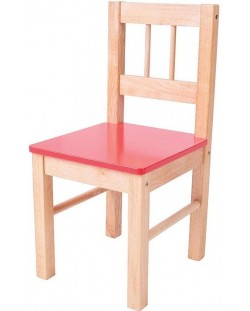 Детски дървен стол Bigjigs, червен