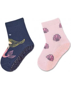 Детски чорапи със силиконова подметка Sterntaler - С русалка, 17/18 размер, 6-12 месеца, 2 чифта