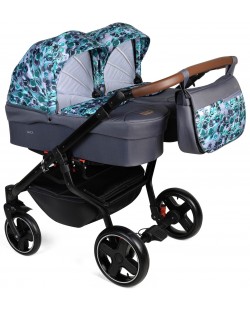 Детска количка за близнаци Dorjan Quick 3в1, синя