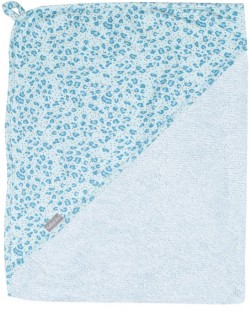 Детска хавлия Bebe-Jou - Leopard Blue, 75 x 85 cm