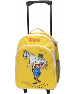 Детска раница на колела Pippi - Пипи и любимия кон, жълта