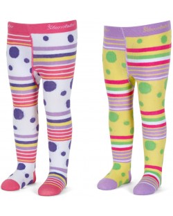 Детски памучни чорапогащници Sterntaler - На точки, 122/128 cm, 4-6 години, 2 броя