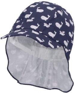 Детска шапка с козирка и UV 50+ защита Sterntaler - С китове, 49 cm, 12-18 месеца
