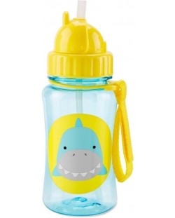 Детска бутилка със сламка Skip Hop Zoo - Акула, 350 ml