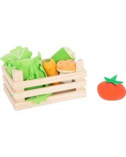 Детски комплект зеленчуци от плат Small Foot -  В кошница, 6 части