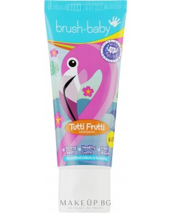 Детска паста за зъби Brush Baby - Tutti Frutti, Фламинго, 50 ml